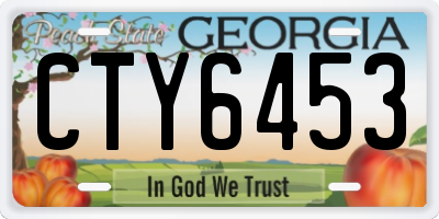 GA license plate CTY6453