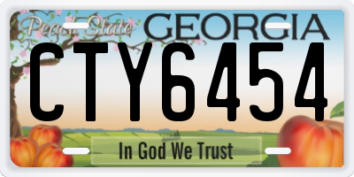GA license plate CTY6454