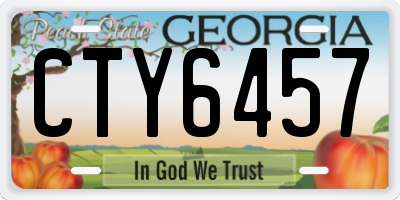 GA license plate CTY6457