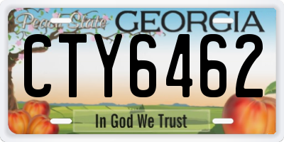 GA license plate CTY6462