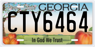GA license plate CTY6464