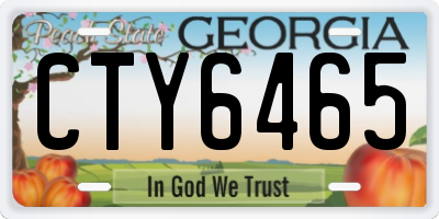 GA license plate CTY6465