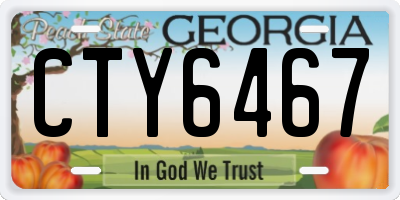 GA license plate CTY6467