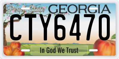 GA license plate CTY6470