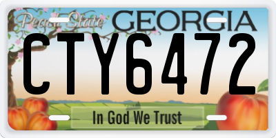 GA license plate CTY6472