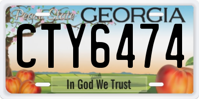 GA license plate CTY6474