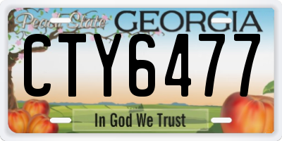 GA license plate CTY6477