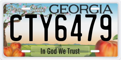 GA license plate CTY6479