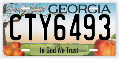 GA license plate CTY6493