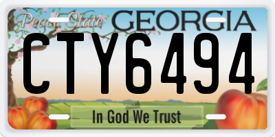 GA license plate CTY6494