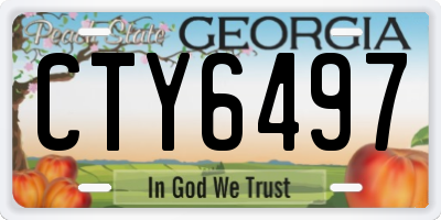 GA license plate CTY6497