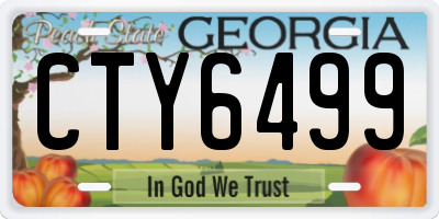 GA license plate CTY6499