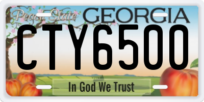 GA license plate CTY6500