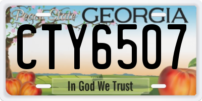 GA license plate CTY6507