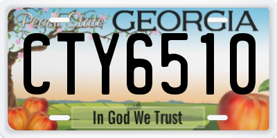 GA license plate CTY6510