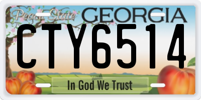 GA license plate CTY6514