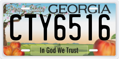 GA license plate CTY6516