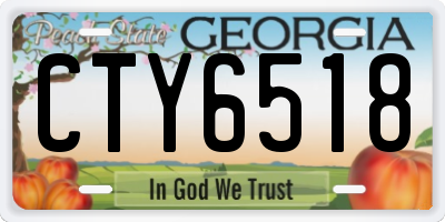 GA license plate CTY6518