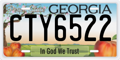 GA license plate CTY6522