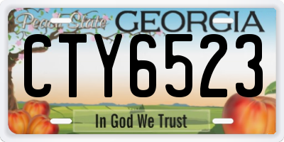 GA license plate CTY6523