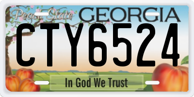 GA license plate CTY6524