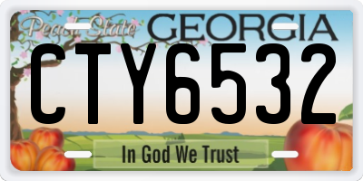 GA license plate CTY6532