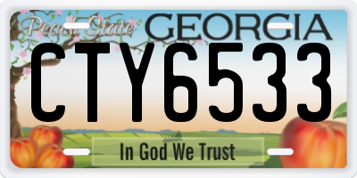 GA license plate CTY6533