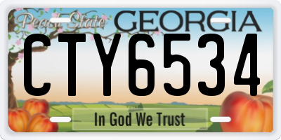 GA license plate CTY6534