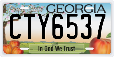 GA license plate CTY6537