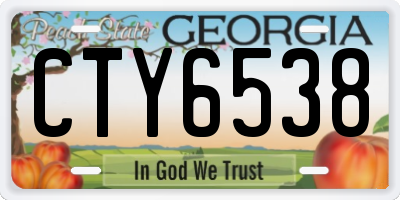 GA license plate CTY6538