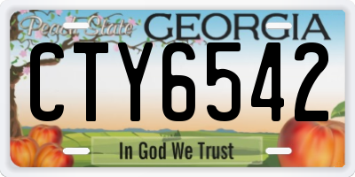 GA license plate CTY6542
