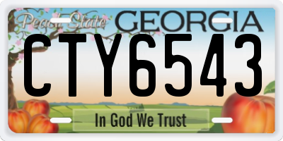 GA license plate CTY6543