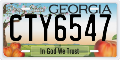 GA license plate CTY6547