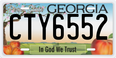 GA license plate CTY6552