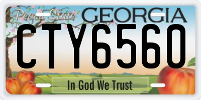 GA license plate CTY6560