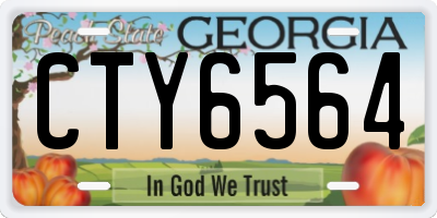 GA license plate CTY6564
