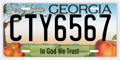GA license plate CTY6567