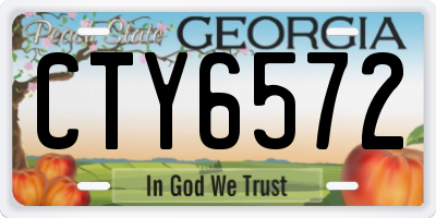 GA license plate CTY6572