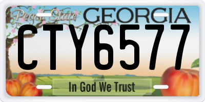 GA license plate CTY6577