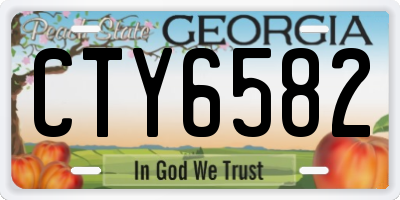 GA license plate CTY6582