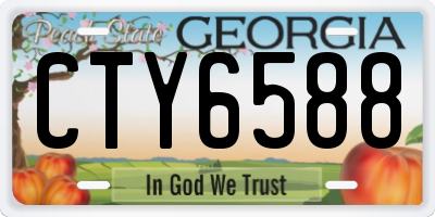 GA license plate CTY6588