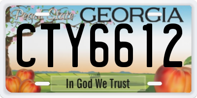 GA license plate CTY6612
