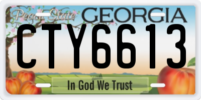 GA license plate CTY6613