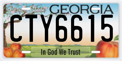 GA license plate CTY6615