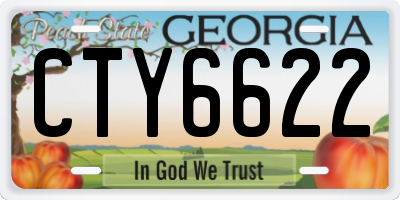 GA license plate CTY6622