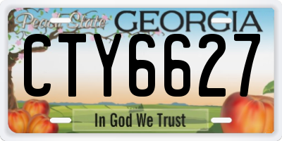 GA license plate CTY6627