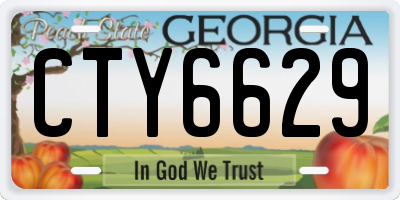 GA license plate CTY6629