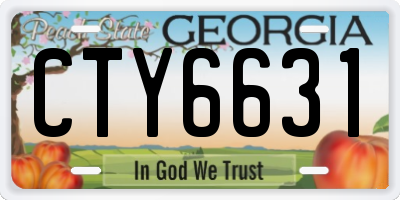 GA license plate CTY6631