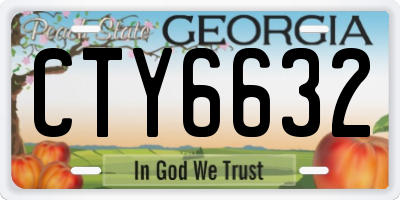 GA license plate CTY6632