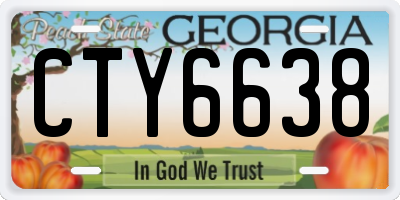 GA license plate CTY6638